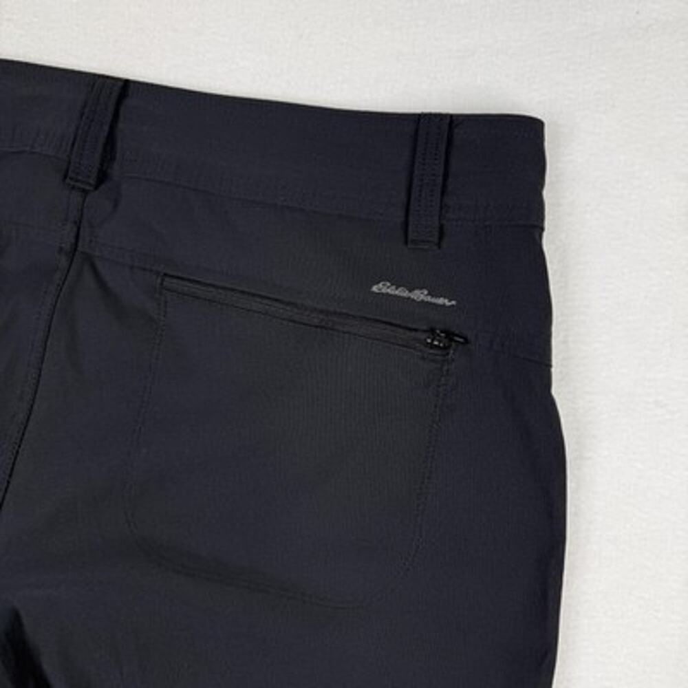 Eddie Bauer Rolled Hem Bermuda Shorts 14 Black Nylon Stretch Hiking Womens